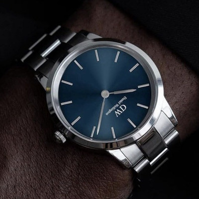 Daniel Wellington Classic Men's Quartz Blue Dial Silver Steel Bracelet Watch