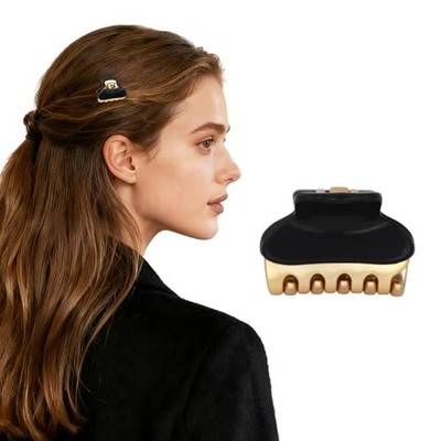 1.2'' Mini Claw Clips for Women Girls - Minimalist Double Black-1.2'' S-Minimal