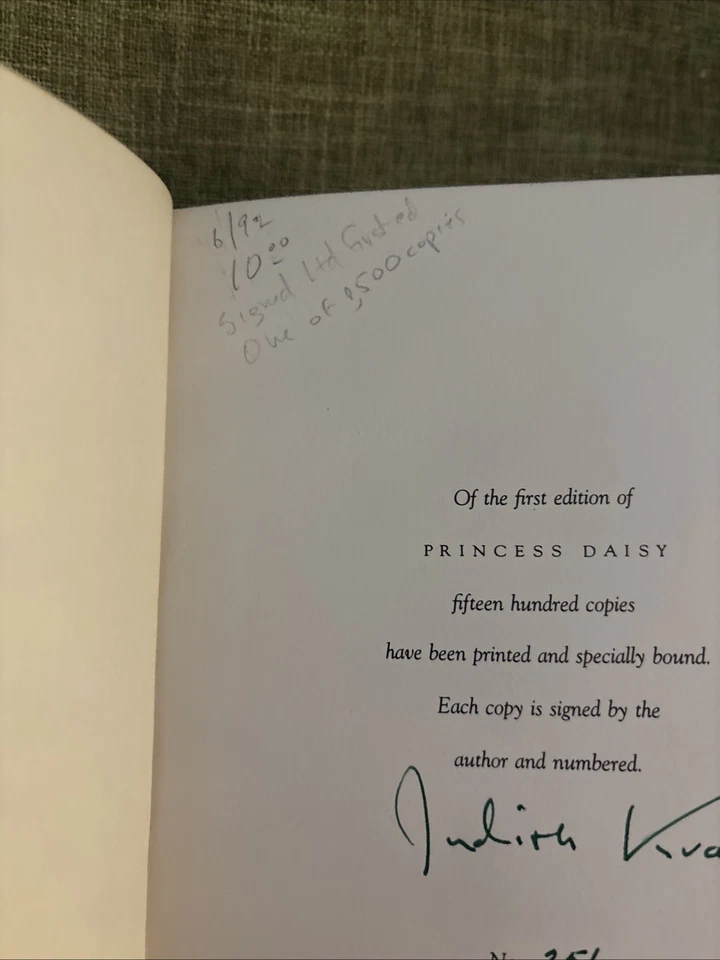 PRINCESS DAISY by JUDITH KRANTZ 1980 1st ed. signed limited edition hardcover Foto 3 de 4