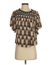 Velvet by Graham & Spencer Women Brown Short Sleeve Blouse XS