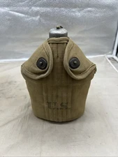 WW1 US Army Canteen Complete Scarce Maker Arapaho 1918 Cover (CC223