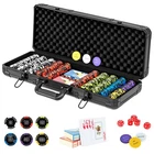 14 Gram Clay Poker Chip Set 500 Pieces Claytec Style Chips with Aluminum Case
