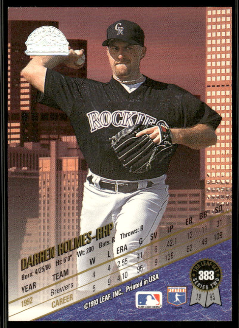 1993 Leaf #383 Darren Holmes