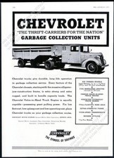 1938 Chevrolet semi truck garbage truck photo unusual vtg trade print ad