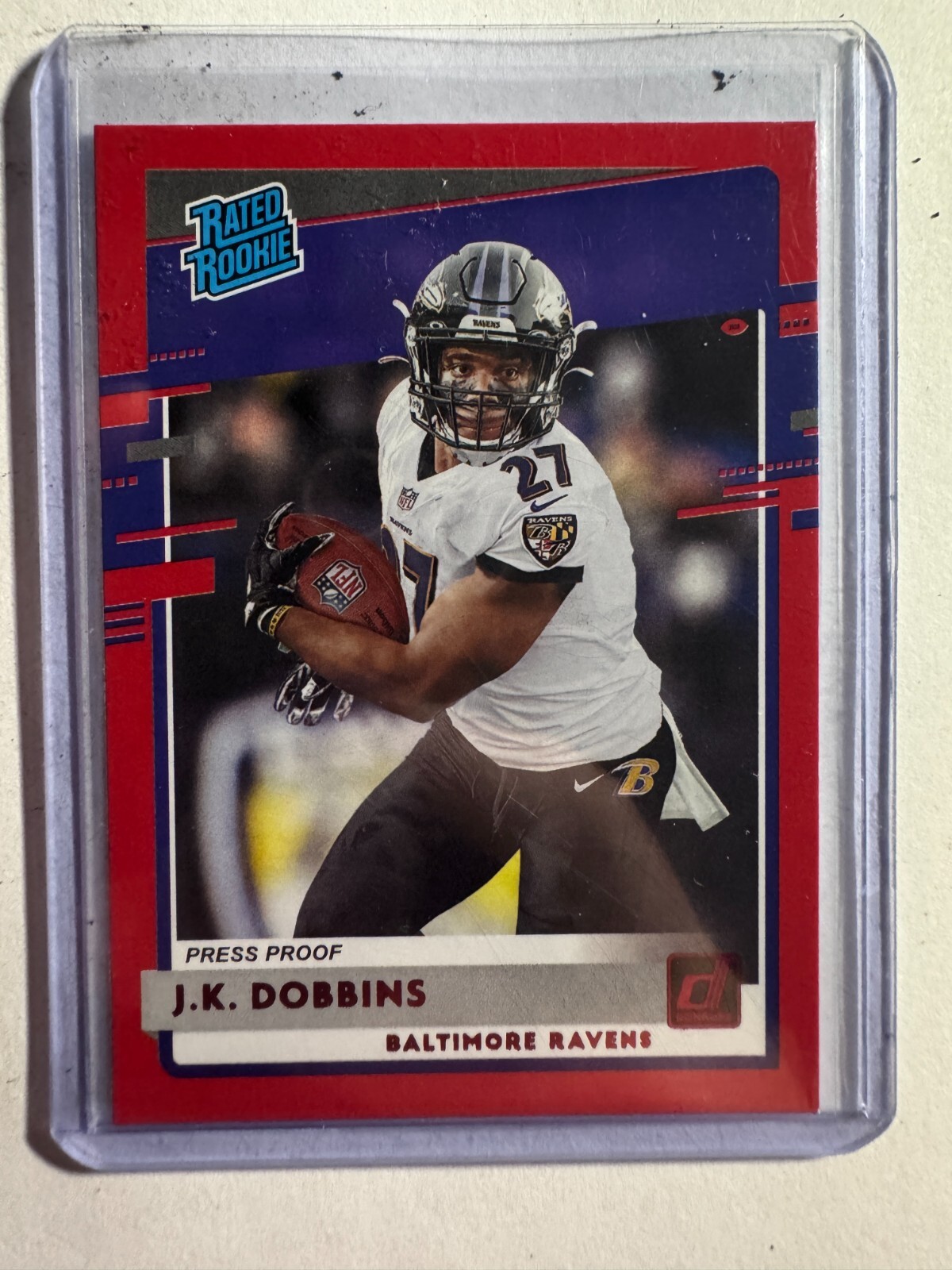 K251,153 - 2020 Donruss Press Proof Red #311 J.K. Dobbins RR