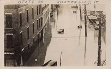 RPPC 1927 Flood State Street Montpelier Vermont Disaster Real Photo Postcard