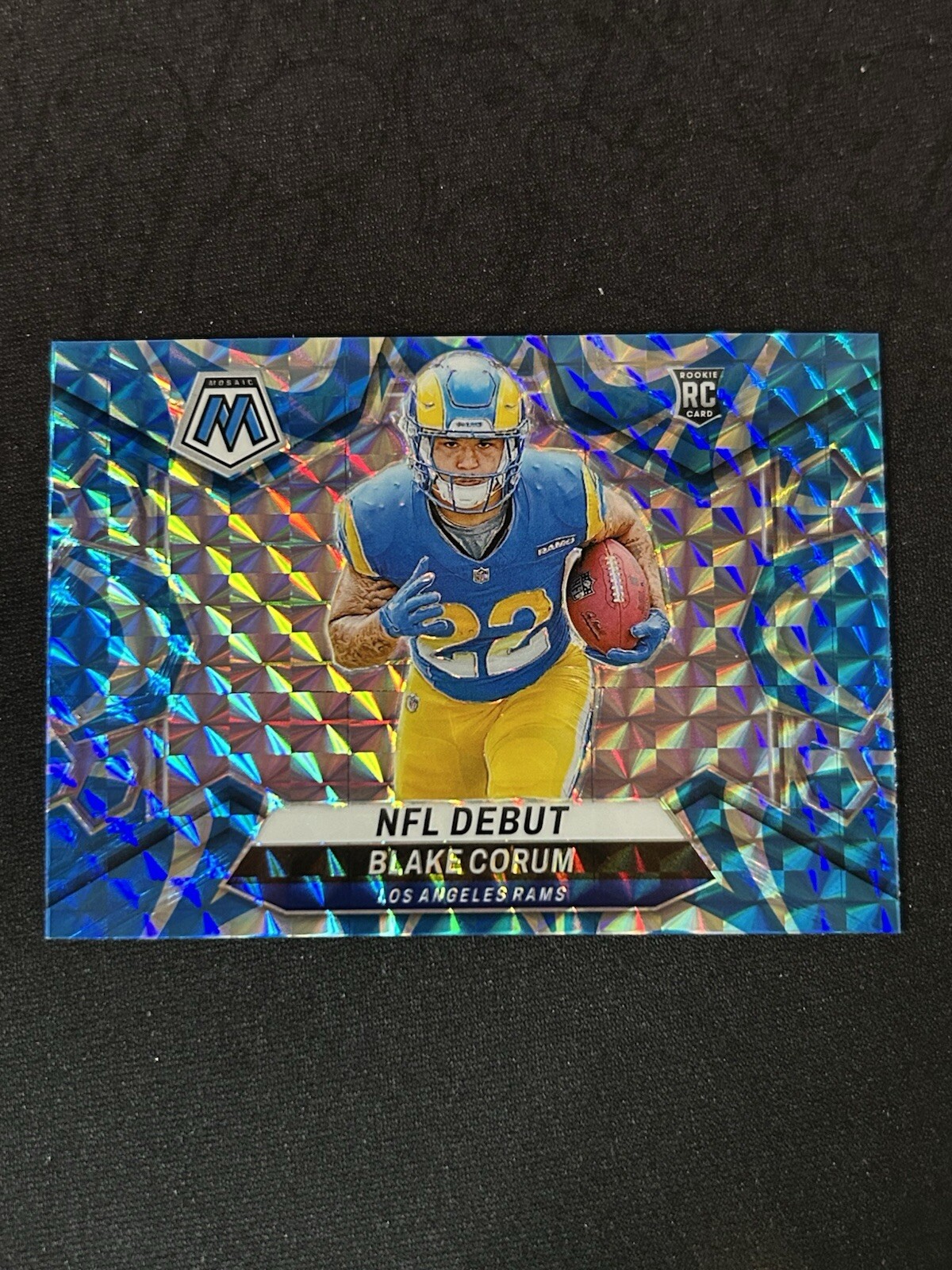 2024 Panini Mosaic Blue Reactive Blake Corum NFL Debut #278 (RC)