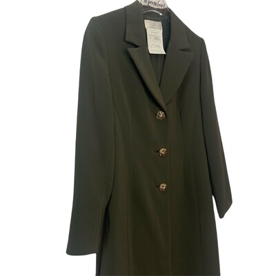 Badgley Mischka Long Dark Olive Green Button Front Dress Blazer Jacket Size 12 | eBay Badgley Mischka Long Dark Olive Green Button Front Dress Blazer Jacket Size 12 | eBay