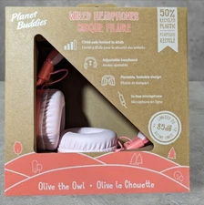 Planet Buddies - Kids Linkable Wired Headphones (Olivia The Owl) - Pink