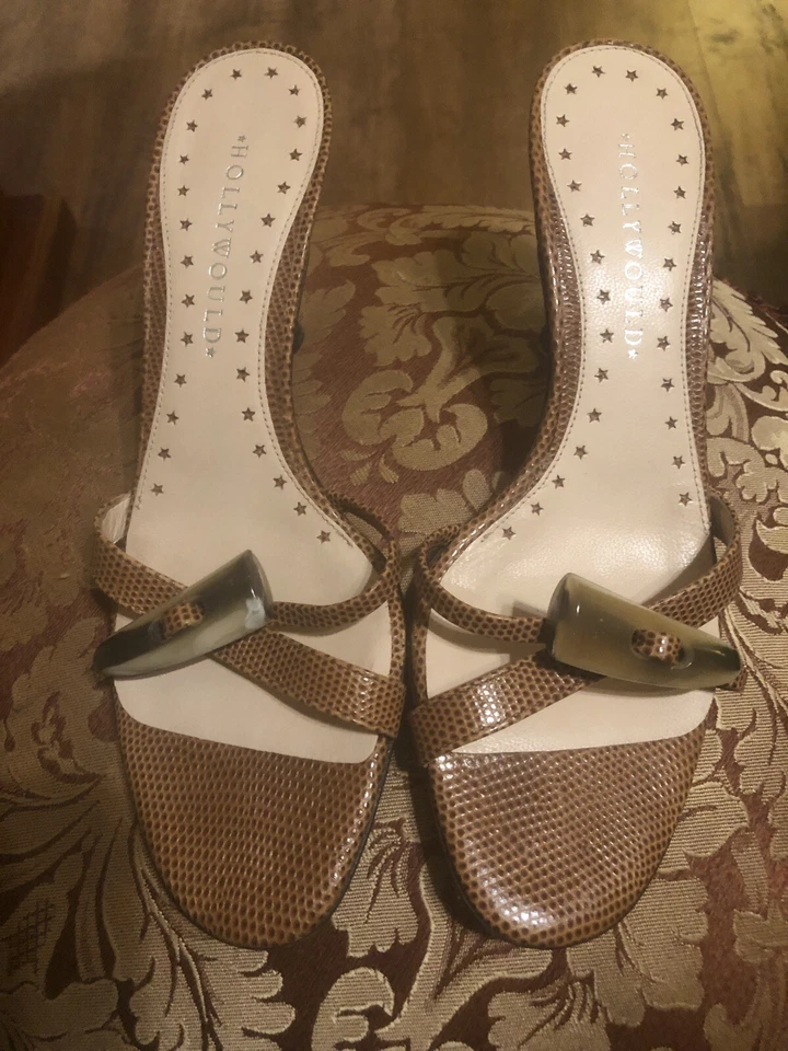 Hollywould Brown Animal Print Sandals- Size 6B - Image 2 of 4