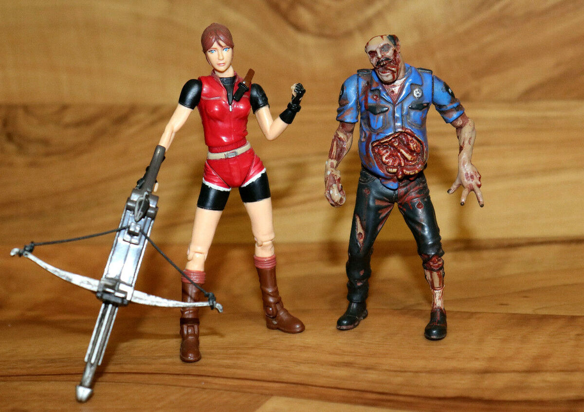 Action Figure Claire Redfield E Zombie Cop Resident Evil 2