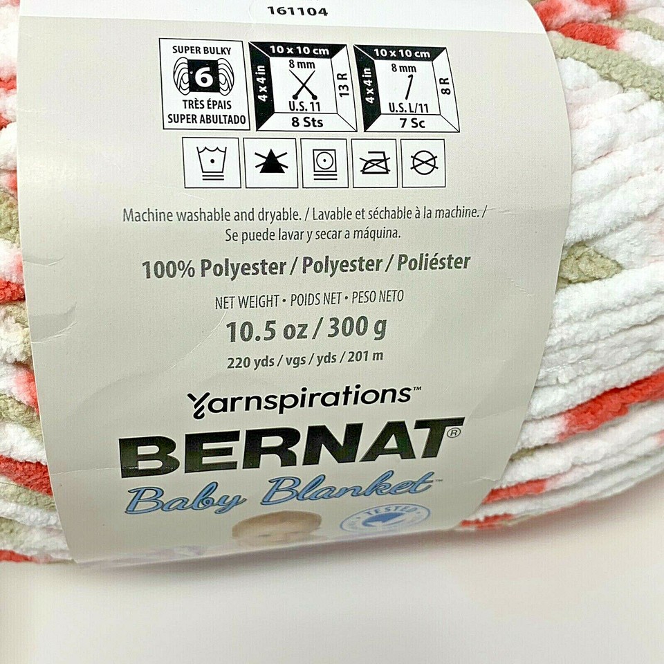 2 Packs Bernat Baby Blanket Yarn FLOWERPOT 220 yds Yarnspirations 04329