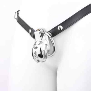 New  Chastity Cage Device Male Stainless Steel Abstinence Anti-Cheating
