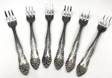 Set Of 6 Rogers Dream Rose Cocktail Forks Stainless Flatware Korea Silverware