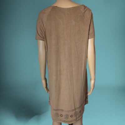 H & M Shift Trapeze Mini Dress Medium M Brown Die cut Lined Velvet Stretch | eBay H & M Shift Trapeze Mini Dress Medium M Brown Die cut Lined Velvet Stretch | eBay
