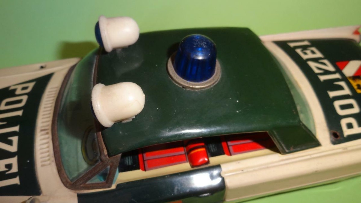 ICHIKO CADILLAC JAPAN TIN GERMAN 'POLIZEI' POLICE PATROL TOY CAR B/O 1960's