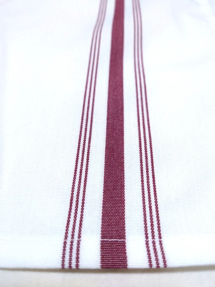 4 салфетки в полоску для бистро 18 x 22 дюйма 100% полиэстер белые/бордовые полоски - Изображение 4 из 4