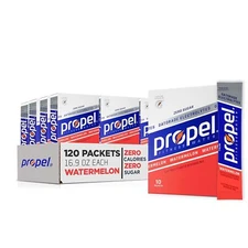 Propel Powder Packs Electrolytes Vitamins No Sugar 10 Count (12 Pk) 120 Packets
