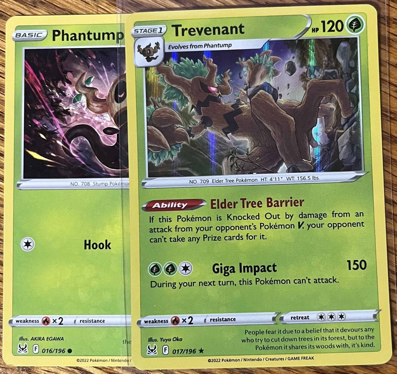 Phantump 16/196, Trevenant 17/196 - Evo Line - Lost Origin - Read Desc.
