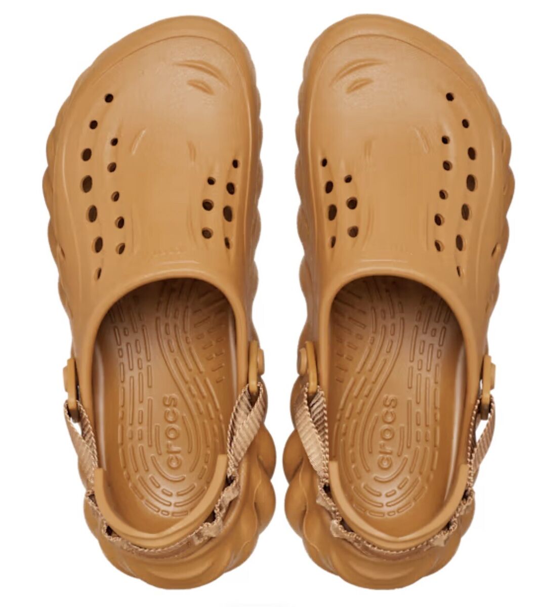 Crocs Echo Clogs Size M10/W12 Sand Brown Tan (207937-202 Crocs Echo Clogs Size M10/W12 Sand Brown Tan (207937-202