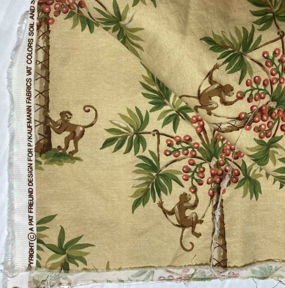 Custom Made Window Curtain Scarf or Tablecloth P Kaufmann Palm Springs Monkey - Image 3 of 4