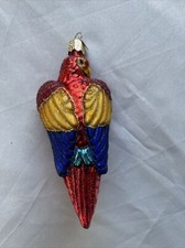 OWC Macaw Parrot Bird Ornament Old World Christmas Hand Blown Glass Christmas