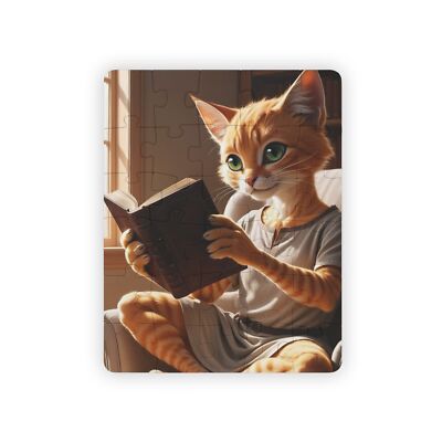 Kids' Cat Reading Puzzle, Fun 30-Piece Educational Game, Gift for Children, Cat