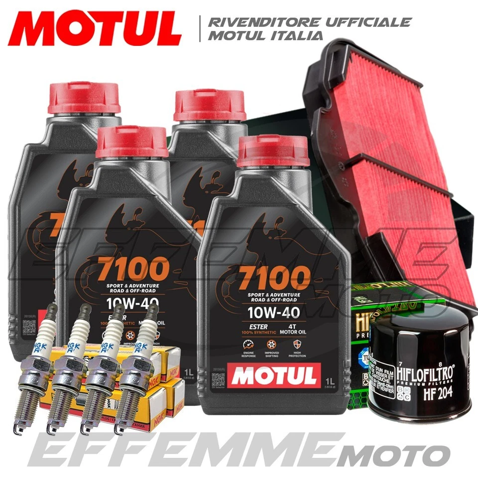 MOTUL + HIFLO + NGK Tagliando YAMAHA XT Z 1200 Super Tenere 2010-2020 (4 7100 10W40 Filtri candele)
