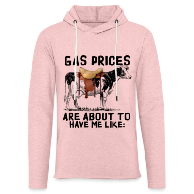 Gas Prices Lightweight Terry Hoodie (Cow with Saddle)