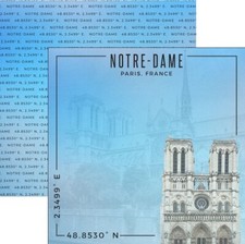 Notre Dame, Paris, scrapbook paper, double-sided Scrapbook Customs 39994