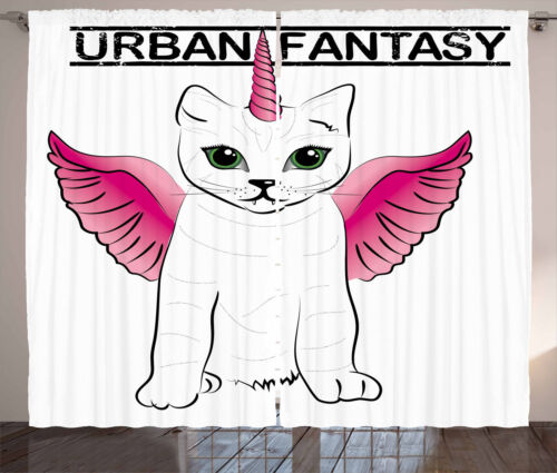 Unicorn Cat Rideaux Art Urban Fantasy - Photo 1/9