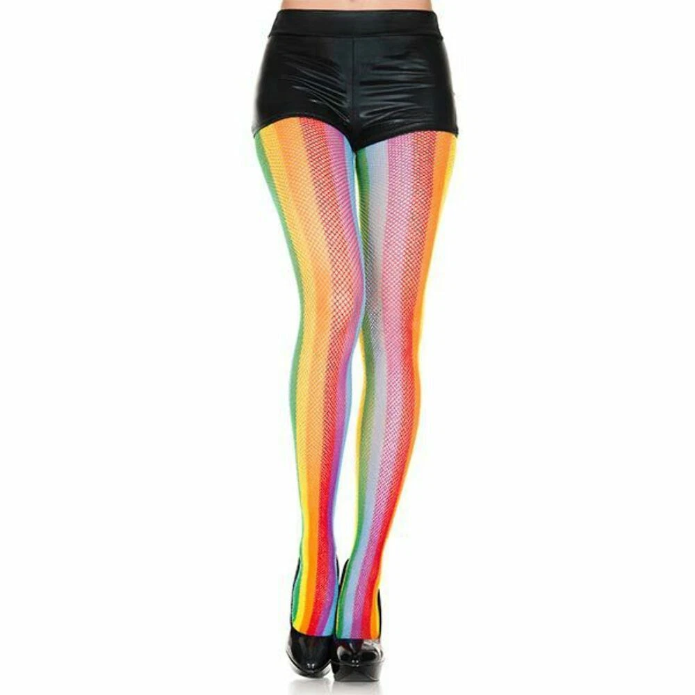 Striped fishnet tights cheap