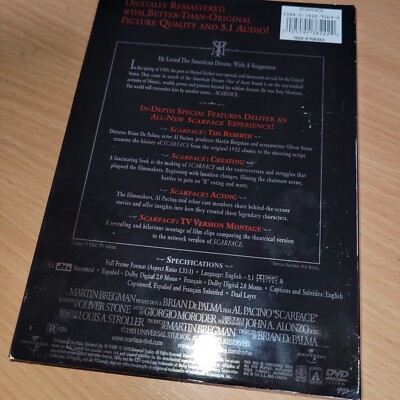 Al Pacino Scarface 2 Two Disc Set Anniversary Edition DVD -Free