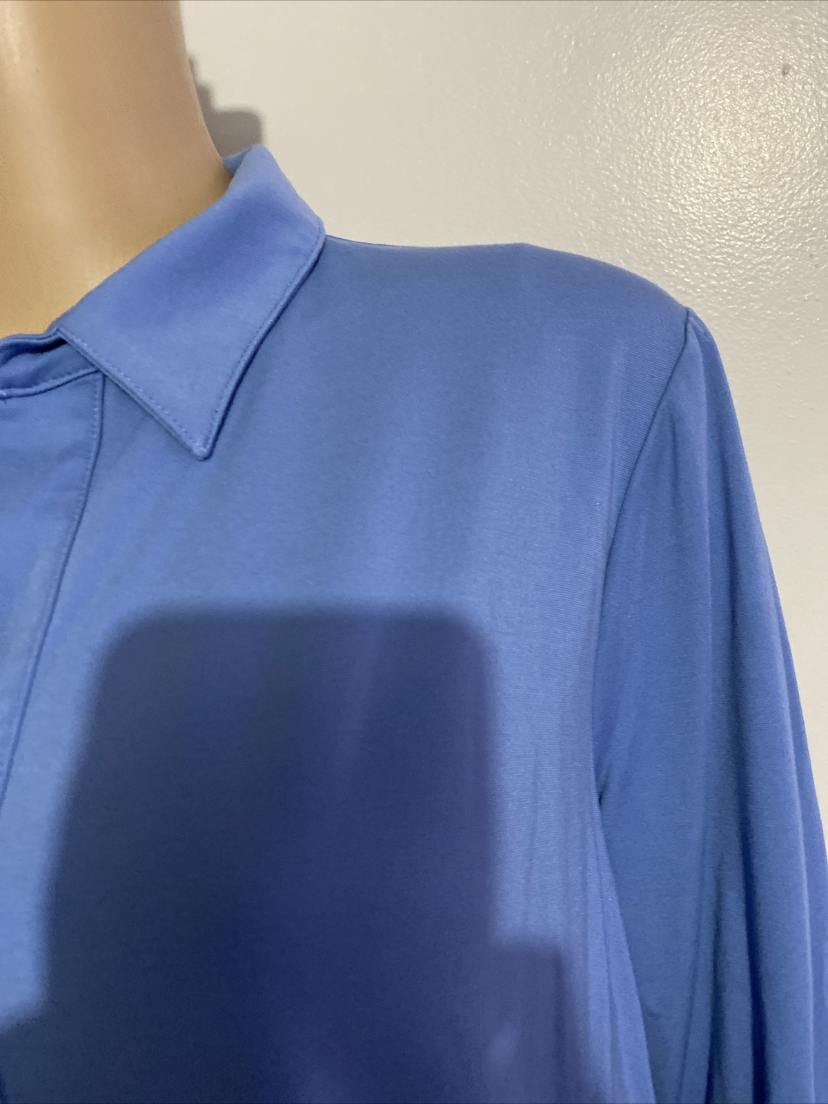 CHICO'S  Solid Basic Casual Blue  Shirt 3 Women's - image 5