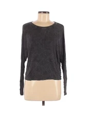 Joah Brown Women Gray Long Sleeve Top One Size