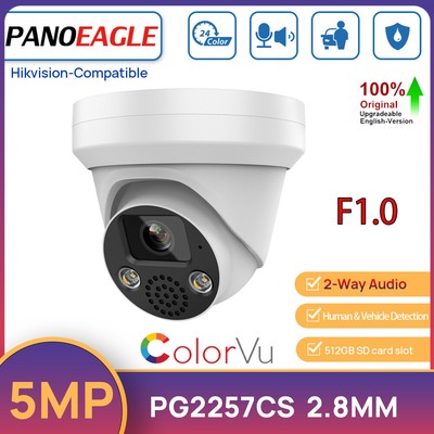 Hikvision Compatible 5MP ColorVu POE Security Camera 2-Way Audio WDR Full Color