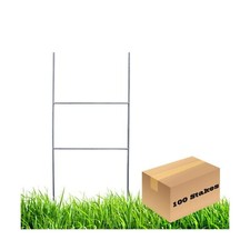 MTB H Frame Wire Stakes 20 x10-inch Pkg of 100 9ga Metal -Yard Sign Stakes ...