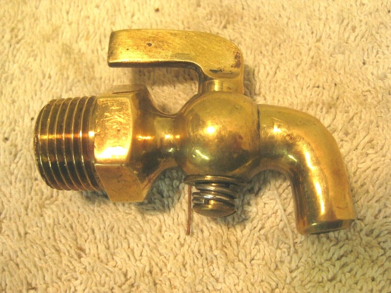 Vintage polished brass 3/8" drain bleeder valve