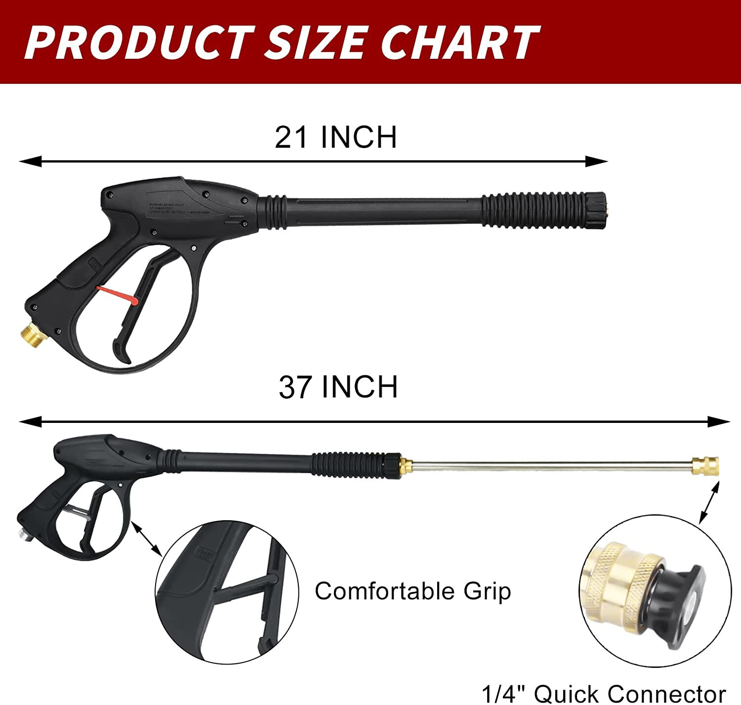 4P High Pressure Power Washer Gun Wand Hose Kit For Honda Excell XR2500