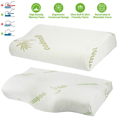 Orthopedic Bamboo Memory Foam Contour Sleep Pillow Cervical Neck Support Soft US