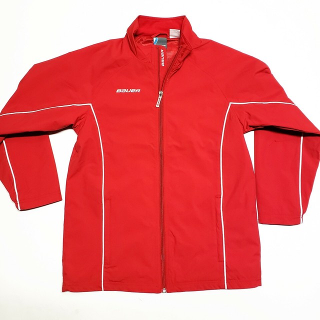 BAUER RED WARM UP JACKET YOUTH L HOCKEY WARM UP JACKET RED ...