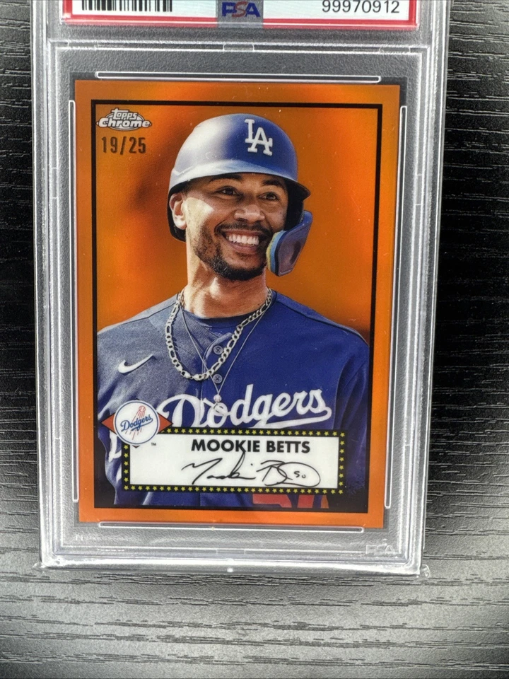 2023 Topps Chrome Baseball Lids Psa 10 Gem Mint #52-3 Mookie Betts Orange /25 - Image 3 of 4