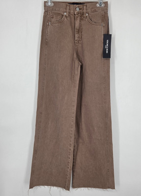NEW Veronica Beard Jeans Women 23 Brown Taylor High Rise Relaxed Wide Leg 32''