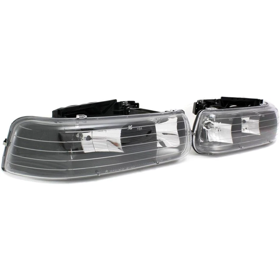 Faro izquierdo y derecho negro Anzo 111155 para Chevrolet Silverado 1500 1999-2002 Foto 3 de 4