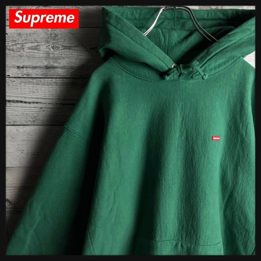 Sweat à capuche vert avec logo petite boîte Supreme taille L