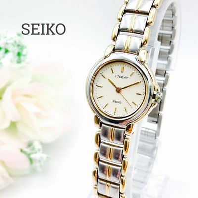 SEIKO LUCENT Women's Vintage Quartz Watch Silver Gold Combi 4N21-0610