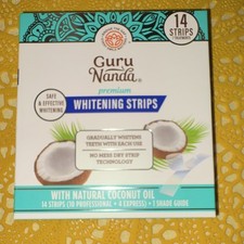 Guru Nanda Premium Whitening Strips Mint 14ct Enamel Safe Coconut Oil No Mess