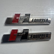 2 Hurst Shifters Emblem Plastic Chrome Hurst Equipped Adhesive Back Universal