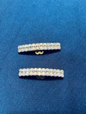 Shoe Hat Clips Dainty Rhinestones Gold Tone Pair Cocktail Party Vintage Estate