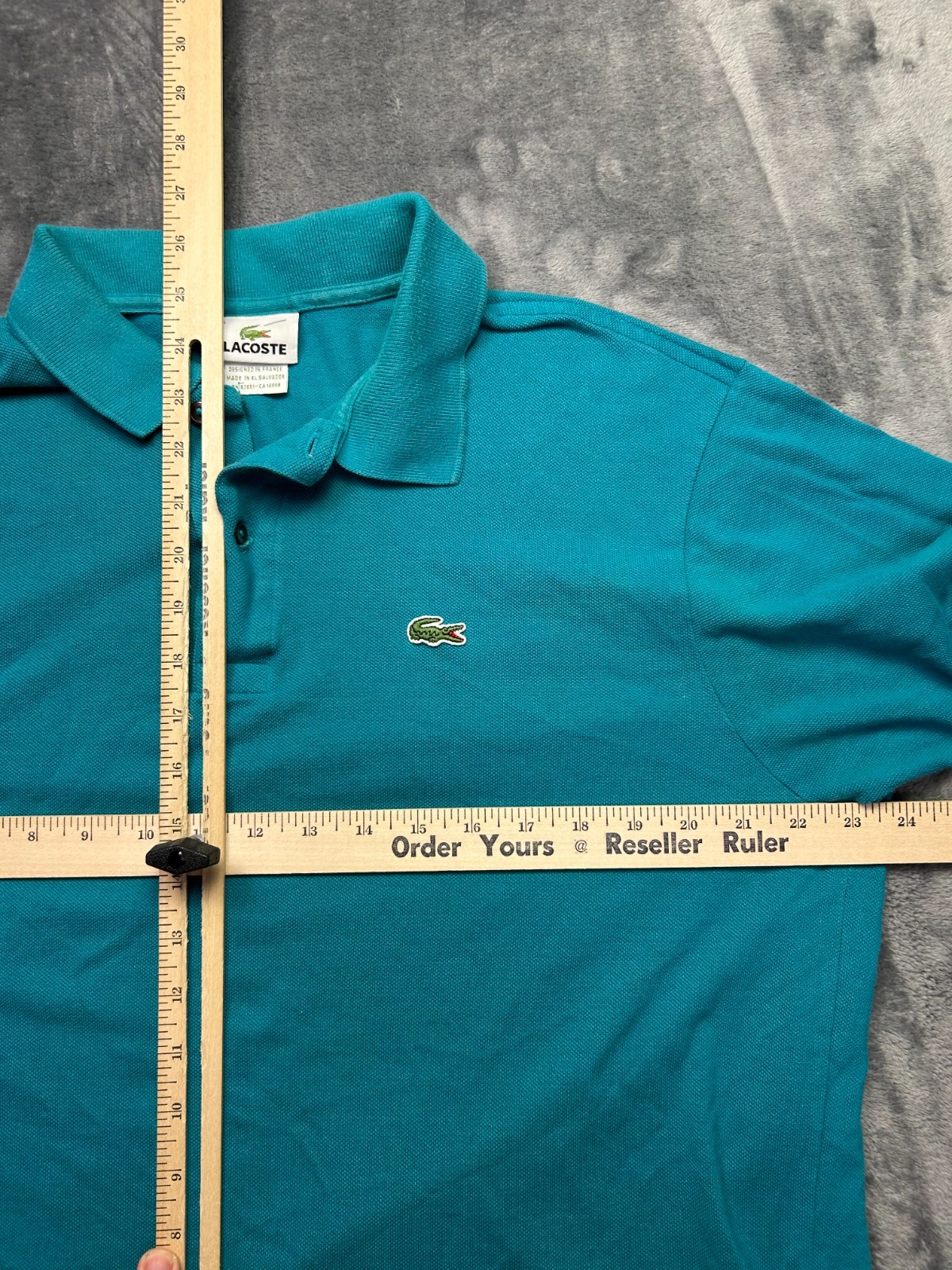 Vintage Lacoste Polo Shirt Mens FR 6 Large Teal Blue Short Sleeve Classic Fit thumbnail 4